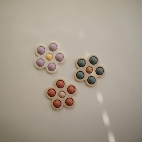 mushie Flower Press Toy (Soft Lilac/Daffodil/Ivory)...