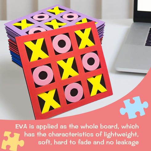 Tic Tac Toe (Pack of 24) 5"x5" Foam Tic-Tac-Toe,Mini Board Game for Kids,Children's Indoor Party Game,Birthday Party Favors,Goody Bag Stuffers,Yea...