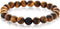 Mens Polished Tiger Eye and Black Matte Onyx Bead Stretch Bracelet (10mm), Brown, One Size...