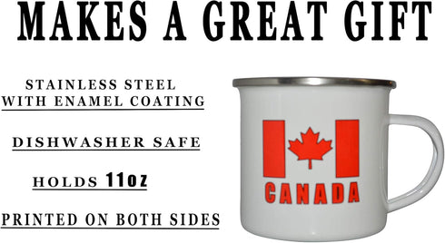 Rogue River Tactical Canadian Flag Camp Mug Enamel Camping Coffee Cup Gift Canada Maple Leaf CA Camping Gear...