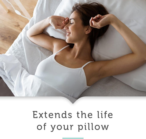 AllerEase Hot Water Wash Breathable Advanced Protection Machine Washable Durable Zippered Pillow Protector, Standard/Queen Size 2 Pack, White...