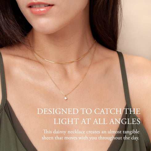 Dainty Thin Chain Choker Necklace for Women Girls - Real 925 Sterling Silver and 14K Gold Filled, Quality Strong Durable Lightweight, Made in USA,...