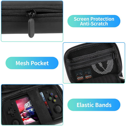 QLoztyse Retro Handheld Game Console Case for Anbernic Rg35xx - Storage Handheld Games Hard Carrying Cases Compatible with Rg353v, Rg353vs, Rg405v...