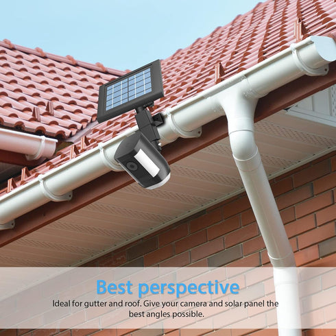 HOLACA 2-in-1 Weatherproof Gutter Mount for Stick Up Cam/Pro Solar Panel, Spotlight Cam Pro Battery and Stick Up Cam Plus Battery Outdoor Mount Ac...