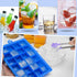 Ice Cube Tray, Silicone Square Ice Trays Easy Release Stackable Ice Cube Mold with Removable Lid, 24 Cavity (2 Pack,Blue)...