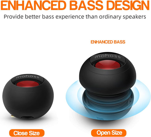 Mini Bass Speaker, mohoss Portable Plug in Speaker with 3.5mm Aux Audio Input, Rechargeable External Hamburger Speaker for iPhone Android Smartpho...