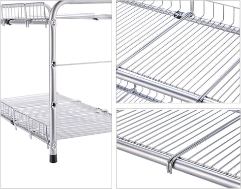 Flagship 2 Tier Under Sink Organizers and Storage Rack Expandable Cabinet Shelf Rack for Kitchen Bathroom Silver (16-25 inches)...