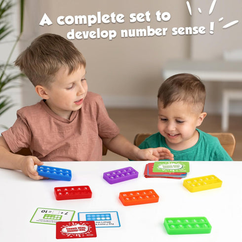 Ten-Frame Math Manipulative for Elementary,Counting Number Math Games, Montessori Educational Toy for Kindergarten Classroom Kids 3 4 5 Year Old (...