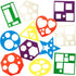 12 Pieces Geometric Stencils Template Set for Kids Children Simple Drawing Stencils Colorful Art Painting Template for Toddlers Preschooler Learni...