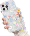 for iPhone 14 Pro Max Case, Cute Clear Colorful Flower Curly Wave Case with Lovely Flower Bracelet Chain for Women Girls Soft TPU Shockproof Bumpe...