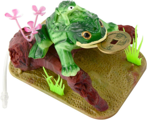 Saim Lucky Coin Frog Toad Air Bubbler Decorations, 4x2.7x3.3in Resin Sculpture Ornament for Aquarium...