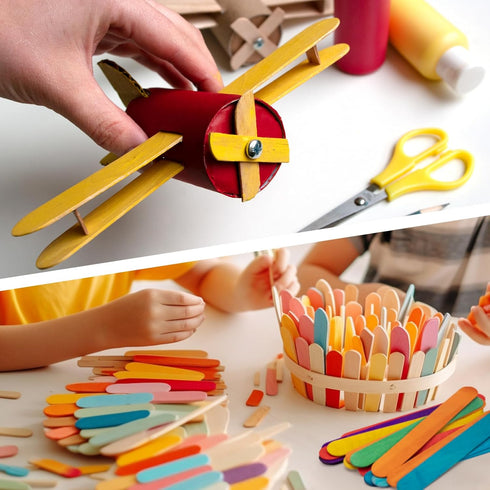 8 Inch Colored Jumbo Craft Sticks - 60 PCS Extra Large Natural Premium Wood, Rainbow Wooden Popsicle Sticks, Wide Lollipop Sticks for DIY Crafting...