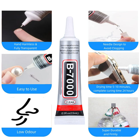 b 7000 15 ml Glue for Phones, Super Glue,Repair Glue,Jewelry Glue,Clear Glue,0.5oz...