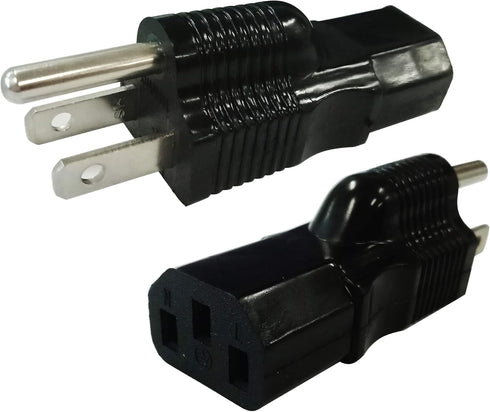 zdyCGTime 3 Prong USA C13 to NEMA 5-15P Plug Power Adapter for Standard Computer Power Adapter 10A/125V (XH-A03-1) (NEMA 5-15P to IEC 60320-C13)(2...