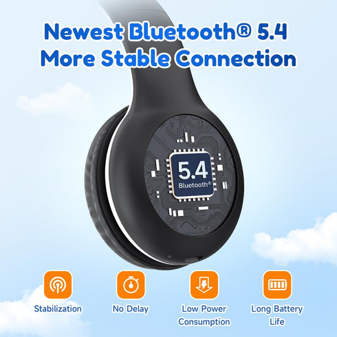 EarFun Kids Bluetooth Headphones, K2 Kids Headphones with Volume Limited, 40H Playtime, Bluetooth 5.4 Headphones with Mic, Stereo Sound, Foldable ...