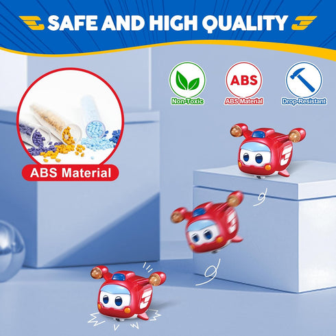 Super Wings Super Pets 4-Pack Collection Super Pets Jett, Donnie, Paul, Dizzy, Vehicle Action Figure, Superwings Transforming Plane to Robot, Gift...