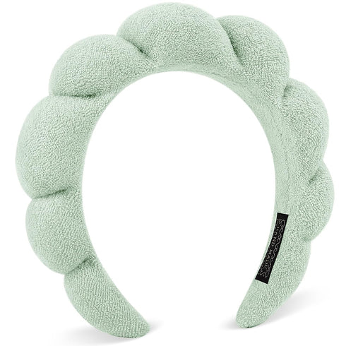 Spa Headband For Washing Face, Makeup Bubble Skin Care Hairhand, Puffy Grwm Get Ready Hair Band, Preppy Skincare Self Care Gifts For Women Teen Gi...