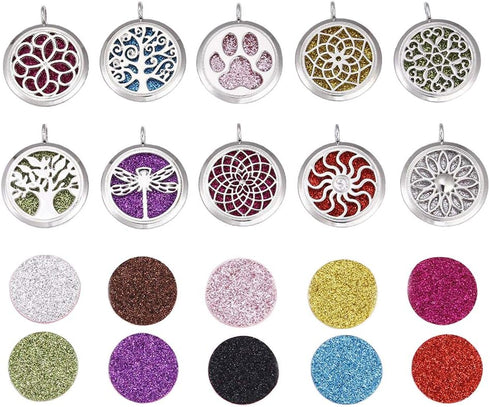5pcs Mixed Pearl Cage Floating Pendant Aroma Diffuser Charms Stainless Steel Tone Perfume Essential Oil Diffuser Necklace Pendant Locket Jewelry...