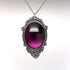 Purple Cabochon in Antiqued Silver Finish Pewter Frame Pendant Necklace...
