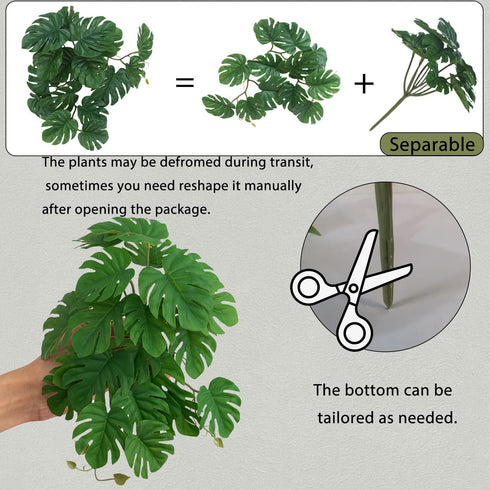 Fake Reptile Plants for Reptile Terrarium Plants, Reptile Plant Décor, Turtle Tank Plants with Suction Cup...