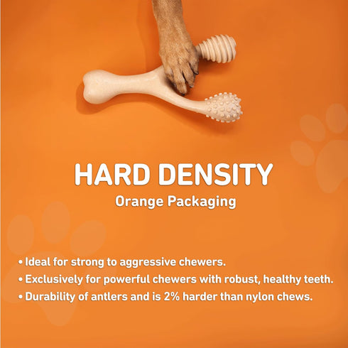 All-Natural, Nylon-Free Dog Chew Toys - Hard Density - Ideal for Strong to Aggressive Chewers - Non-Toxic, Promotes Dental Health, Splinter-Resist...