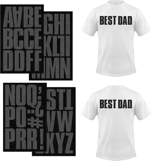 S.E.I 51 Pieces Iron-On Letters: 3 Inch Iron-On Letters for Clothing, Block Fabric Letters for T-shirts, Jerseys, & More (Block Flock, Black)...