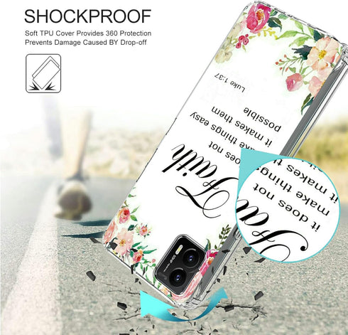 for Motorola Moto G 5G 2023 Clear Case with 1-37 Bible Verse Christian Pattern for Women Men Dual Layer Hybrid Soft TPU Hard PC Shockproof Protect...