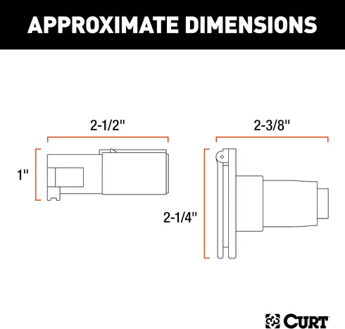 CURT 58671 Vehicle-Side and Trailer-Side 4-Pin Round Wiring Harness Connectors...