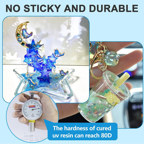 JDiction UV Resin, 300g High Gloss UV Resin Clear Solar Cure Sunlight Activated Glue Hard UV Resin Kit for Jewelry Making, Casting and Coating, DI...