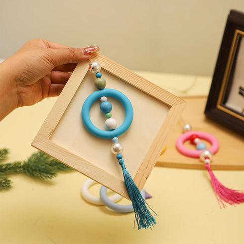 16pcs Silicone Beadable O Rings, 65mm Silicone Beads Ring Round Silicone Loop with 2 Holes Focal Frame Silicone Pendant for Jewelry Making DIY Cra...