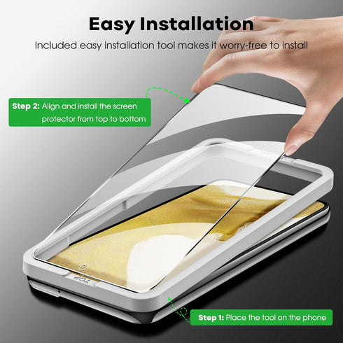 JETech Screen Protector for Samsung Galaxy S22 5G with Camera Lens Protector, Easy Installation Tool, Tempered Glass Film, Fingerprint ID Compatib...