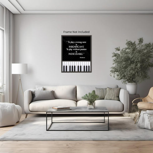 Posterizer 1 pcs-Playing Without Passion-Beethoven Quote-Musical Art Collection-Gift for Music Fans-Gift for Girls, Boys, Teens-Living Room Bedroo...