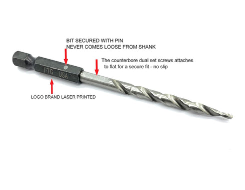 Adjustable Wood Countersink Drill Bit #4 (7/64") with Tapered Drill Bit for Woodworking...