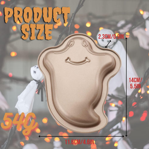 Crethinkaty Halloween Ghost Shape Mini Cake Pan Pie Mold, 5.6 Inch Cake Tin with Non Stick Coating Baking Molds Bakeware Tray for Halloween Cake C...