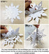 OuMuaMua Winter Christmas Hanging Snowflake Decorations, 12PCS Snowflakes Garland & 12PCS 3D Glittery Large White Snowflake for Christmas Winter W...