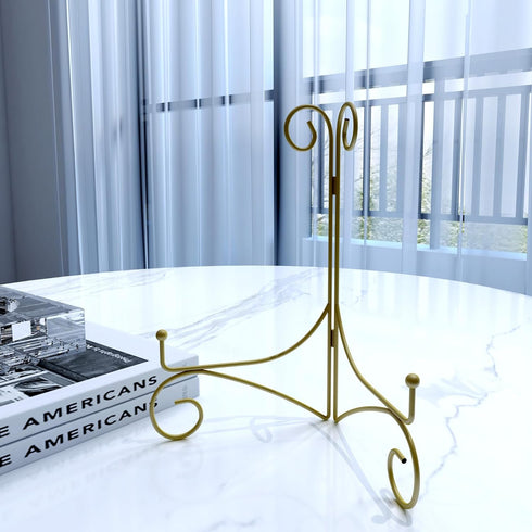 Iron Plate Stand for Display with Folding Design, Picture Stands for Tables, 12 Inch Large Easels for Displaying for Book, Art Piece, Photo and Pl...