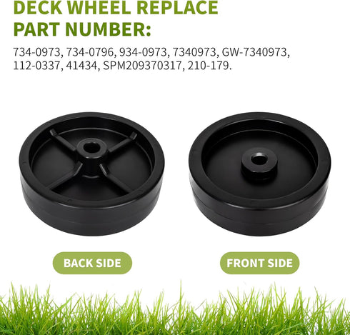 734-0973 Deck Wheel Compatible with Cub Cad et Riding Mower, 2 Pack 112-0337 Rear Deck Roller Wheels for Cad XT1-LT46 LT1042 LT1045 Craftsman T240...