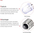 MECCANIXITY E10 Screw Base LED Bulb DC 3V 0.25W Round Top Mini Spot Light with Storage Box, White Pack of 10...