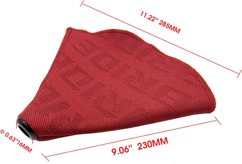 Universal Manual Red Canvas Shift Lever Knob Boot Dust Cover JDM Style Gear Shift Knob Collar Hyper Fabric...