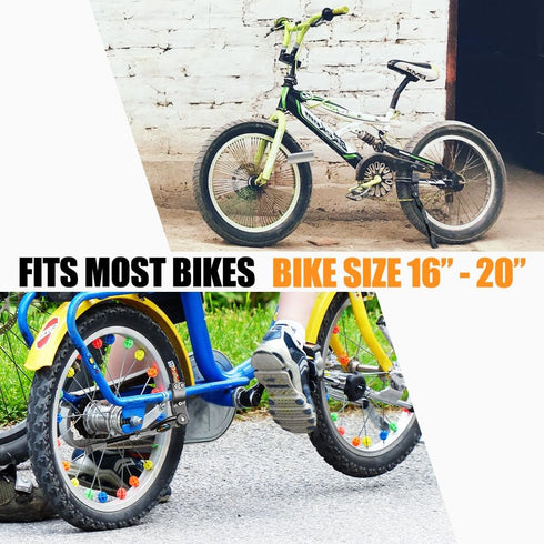 Bike Kickstand Adjustable Aluminium Alloy children Bicycle Kickstand Bike Side Kickstand Fit for 16" 18" 20" Kids Bike stand/Road Bike/BMX/MTB (Bl...