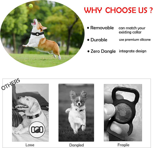 Lionheart glory Airtag Dog Collar Reflective Dog Collars with Airtag Hloder Female Male Black Collar Dog Adjustable Durable Soft Classic Collar fo...