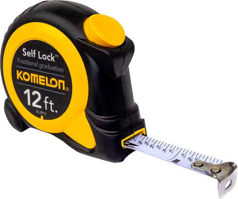 Komelon SL2912; 12' x 5/8" Self-Lock Speed Mark Tape Measure, Yellow, 12ft - Blade...