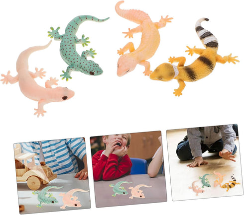 Toyvian 4pcs Simulation Lizard Model Lizard Figurines Toy Reptile Habitat Decorations Lizard Educational Toys Science Educational Prop Statues Kid...