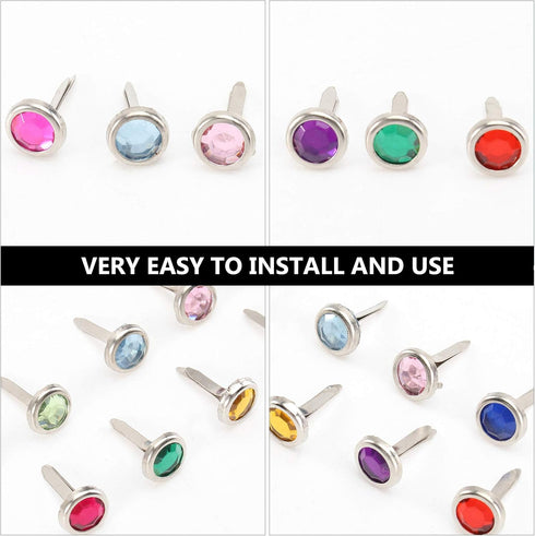 Amosfun 100pcs Mini Brads Heart Metal Scrapbooking brads Paper Fasteners for DIY Crafts 8x15mm (Random Color)...
