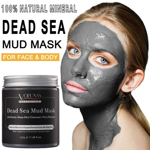 Dead Sea Mud Mask for Face and Body,Deep Cleansing Face Mask for Acne,Pore Minimizer,Natural Skincare Charcoal Blackheads Remover,Skincare Spa Cla...