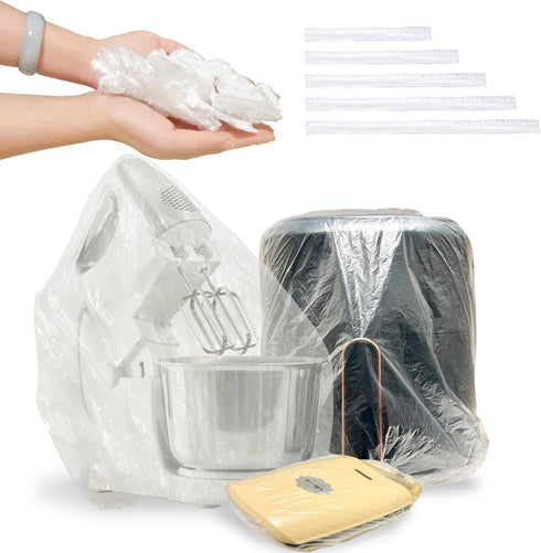 50pcs Disposable Thickened Small Appliance Dust Covers - Clear Kitchen Appliance Covers Plastic with Elastic Oil Dust and Dirt Proof for Blender A...