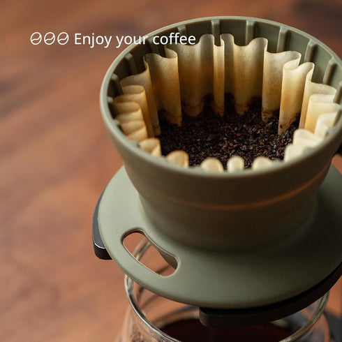 Collapsible Coffee Dripper, Portable Basket Pour Over Coffee Maker, Silicone Reusable Single Cup Maker(1-2 Cup) (Gray)...