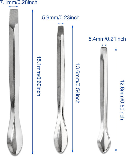 15 Pcs 3 in 1 Lab Spoon Micro Lab Spatula Stainless Steel Lab Scoop for Reagent Sampling, Mixing, Measuring 105/125/140mm for a Set...