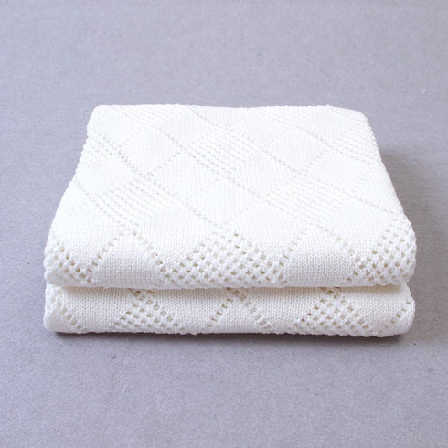 Ziyunlong Baby Blankets Candy Color Knitted Super Soft knitted blankets for Newborn Ivory White 100 * 80cm(40x30In)...
