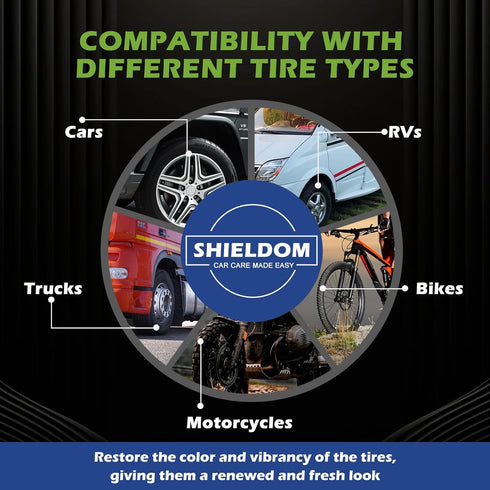 Tire Shine Spray Car Tire Dressing Tire Wet Black Magic Tire Brightener Tyre Coating Shine for Tires With Applicator Pad High Gloss for Vehicles, ...